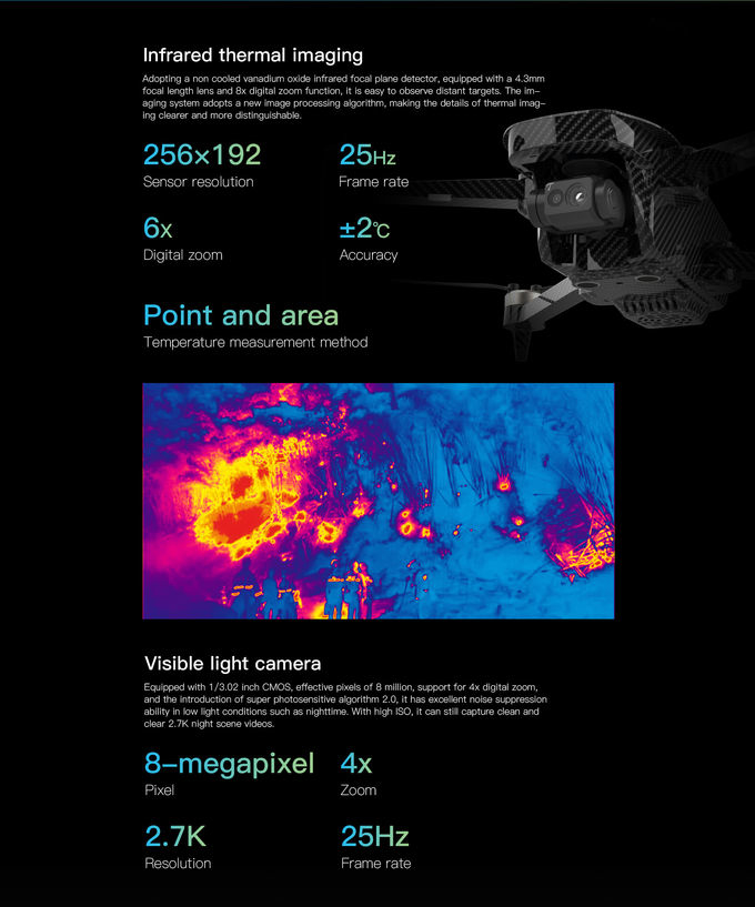 Durable Search Rescue Drone Foldable Drone With Camera And LCD Screen