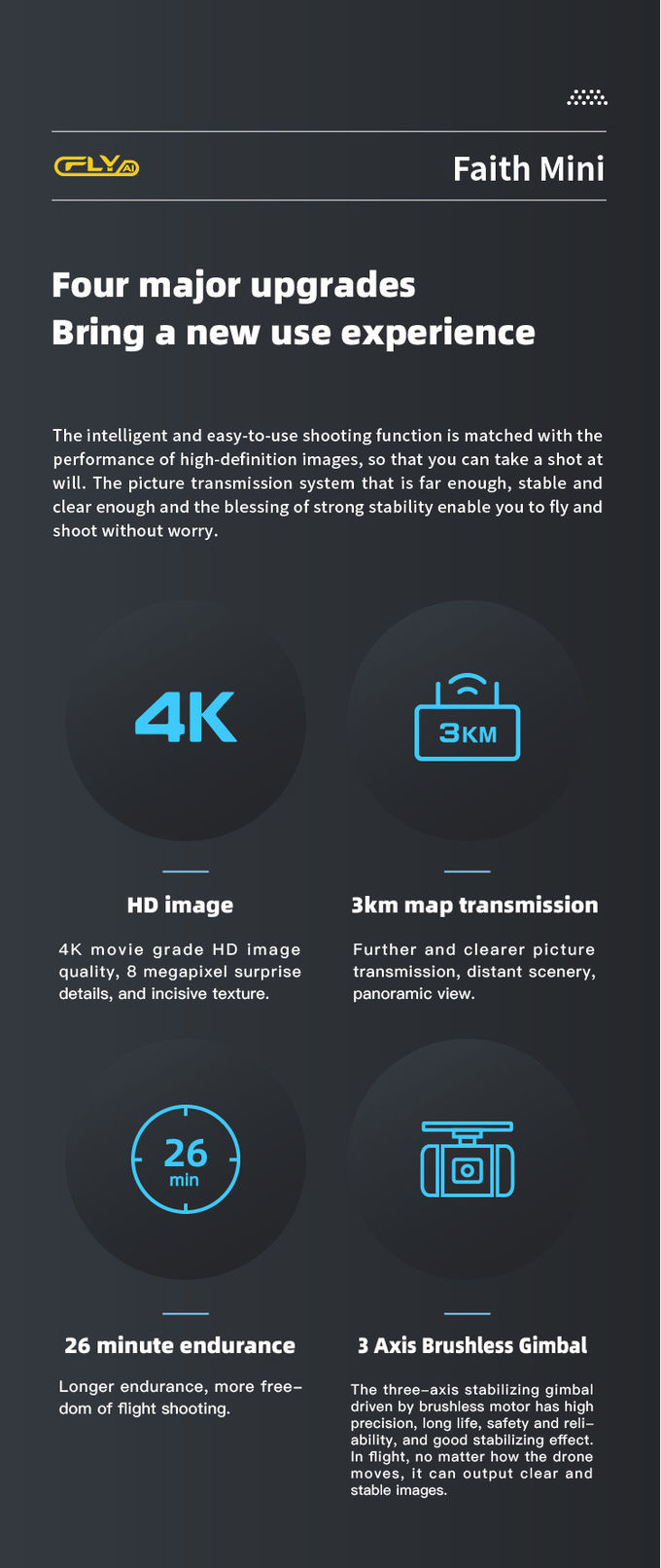 Faith Mini 3D Survey Drone 1080P 10km UAV Mapping Drone With Strong Flight Performance