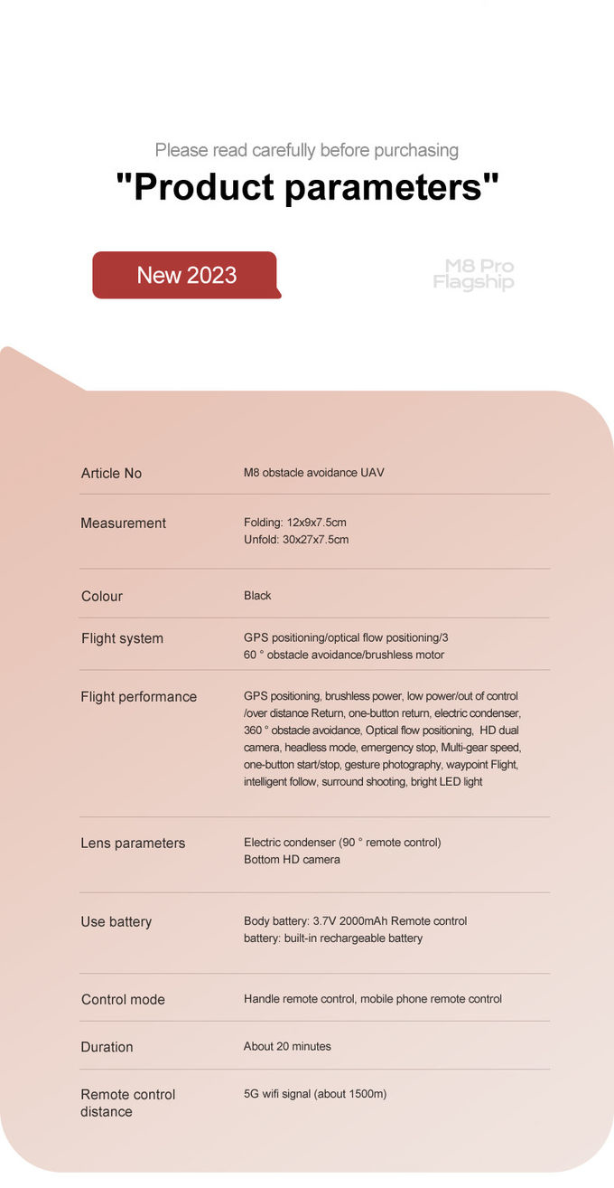 Compact Aerial Photography UAV 200M Remote Control Foldable Drone