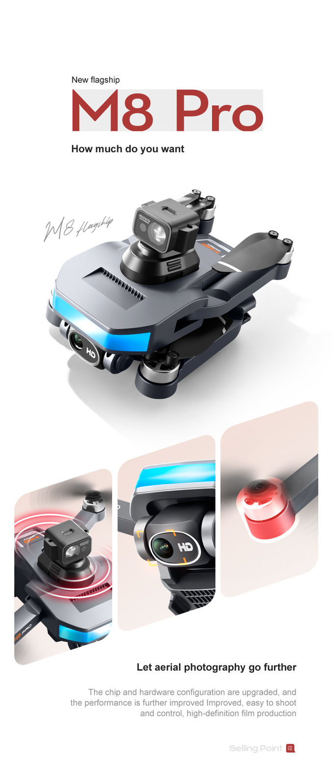 Compact Aerial Photography UAV 200M Remote Control Foldable Drone